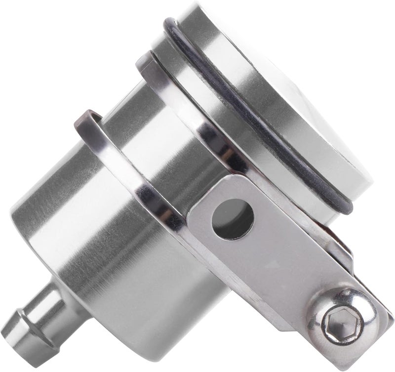 MRELC Universal Motorcycle Aluminum Brake Fluid Reservoir Oil Cup Fit For Yamaha Kawasaki Honda Suzuki BMW and more (Silver) - Image 1